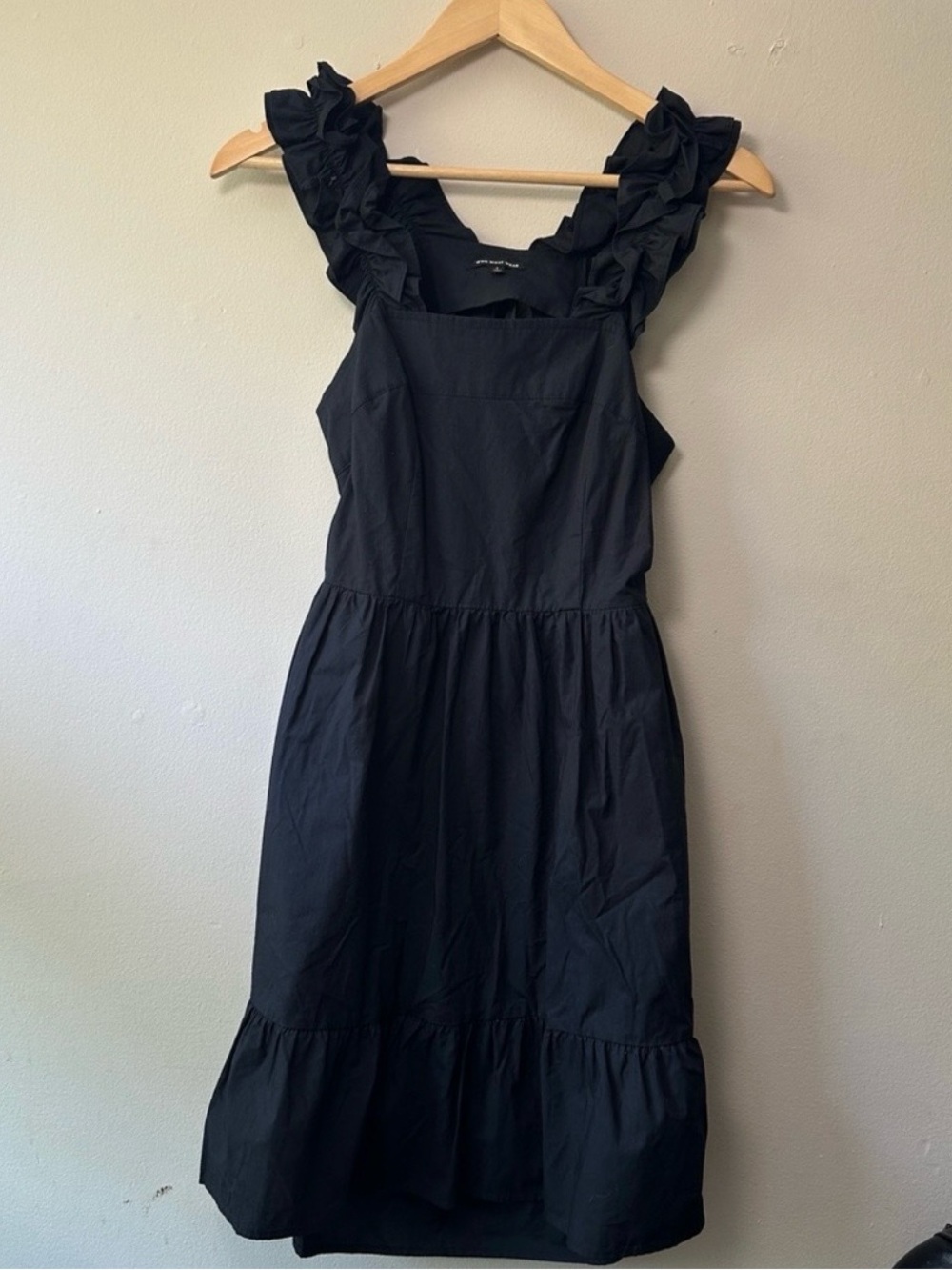 Who What Wear Black Backless Dress with Ruffles